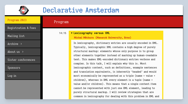 Screenshot of Declarative Amsterdam website